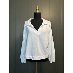 Colsie Cozy Colorful Speckled Lightweight Cropped Pullover Sweater White L Large